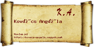 Kovács Angéla névjegykártya